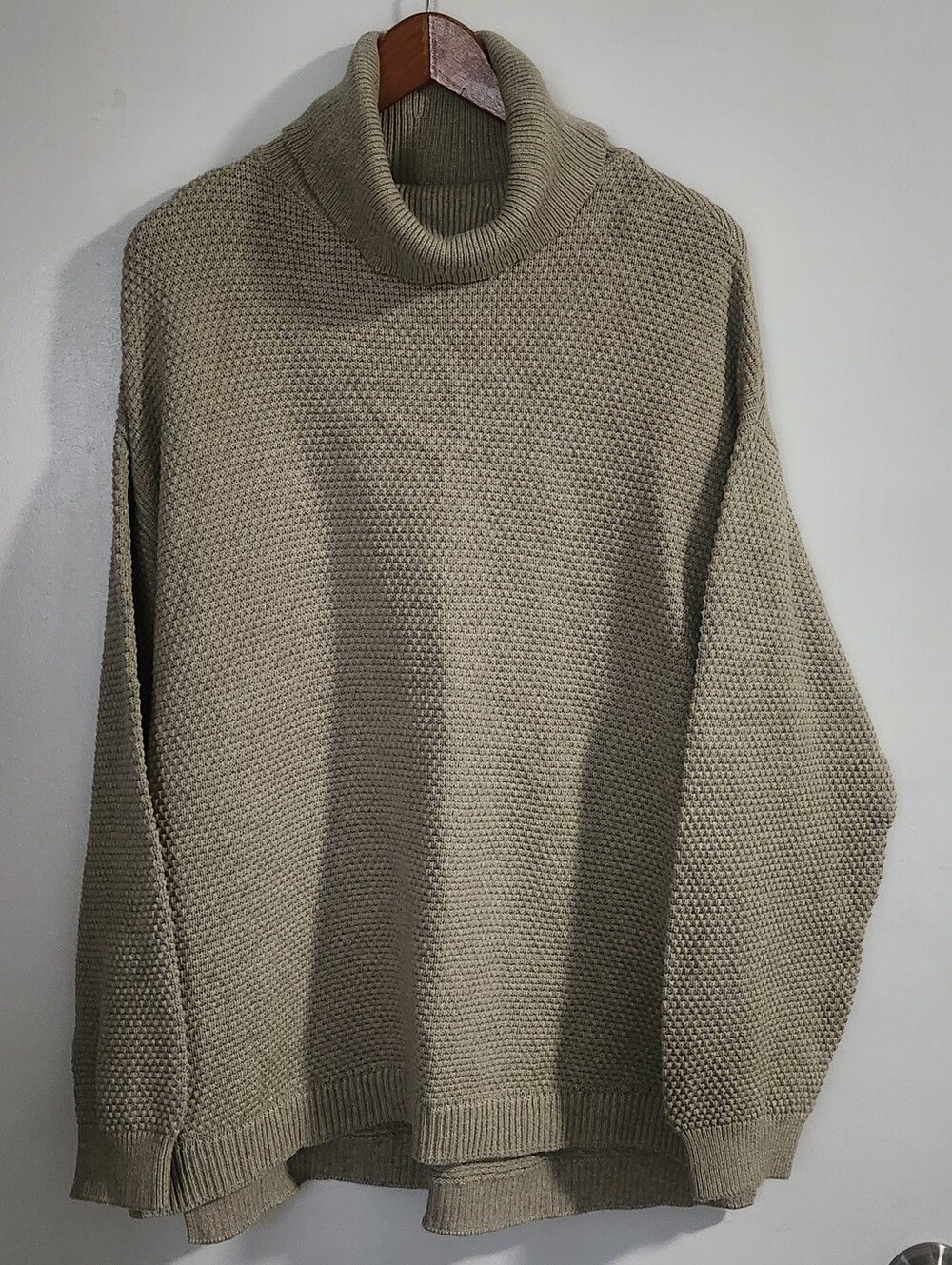 Free People Beach Women's Sweater Oatmeal Cocoon Funnel Cowl Neck Size XS